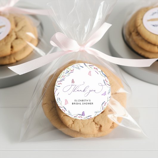 エレガントなラベンダー ブライダルシャワー 感謝祭 ラウンドシール