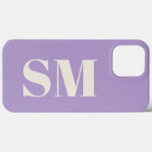 エレガントなラベンダー・モノグラムイニシャル Case-Mate iPhoneケース (裏面 (横))