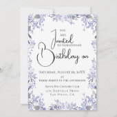 エレガントなラベンダー ヴィンテージ写真 誕生日招待状 招待状 (裏面)