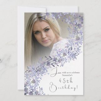 エレガントなラベンダー ヴィンテージ写真 誕生日招待状 招待状
