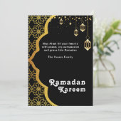 エレガントなラマダーン・カリーム ブラックゴールド ホリデーカード (スタンド正面)