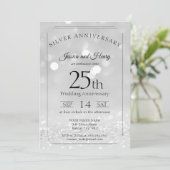 エレガントなラメの銀婚式25周年記念 招待状 (スタンド正面)