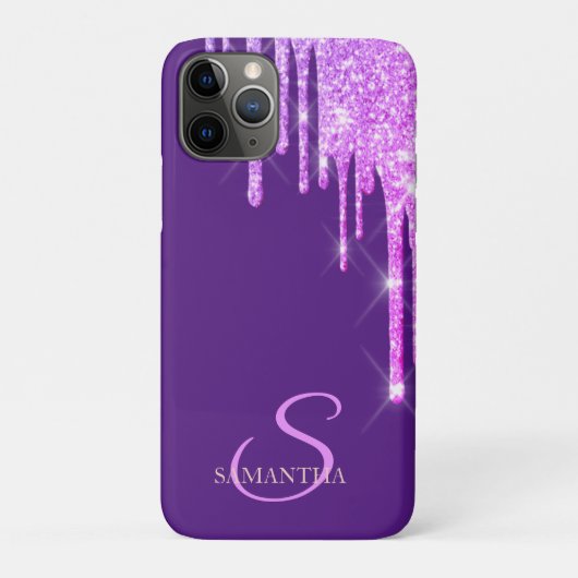 エレガントなラメの雫 バイオレット Case-Mate iPhoneケース (裏)