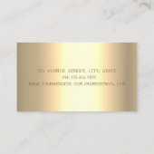 エレガントなラメフェザー公証人ボケ金色 名刺 (裏面)