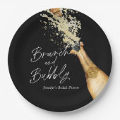 エレガントなランチとバブル ブライズシャワー ペーパープレート (正面)