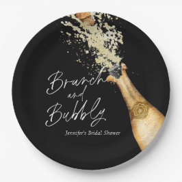 エレガントなランチとバブル ブライズシャワー ペーパープレート