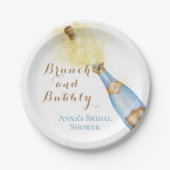 エレガントなランチとバブル ブライズシャワー ペーパープレート (正面)