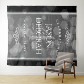 エレガントなリネン4周年結婚記念日お祝い タペストリー (インサイチュ(横))