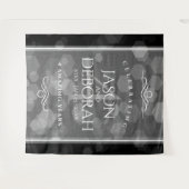 エレガントなリネン4周年結婚記念日お祝い タペストリー (正面(横))