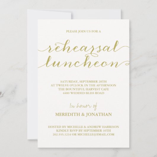 エレガントなリハーサルの昼食会 招待状 (正面)