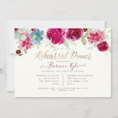 エレガントなリハーサルディナーのためのミントベリー 招待状 (正面)