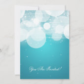 エレガントなリハーサルディナー グロー & スパークル ターコイズ 招待状 (裏面)