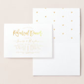 エレガントなリハーサルディナー、ゴールド 箔カード (ディスプレー)