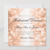 エレガントなリハーサルディナー ローズゴールド シャインライト 招待状 (正面)
