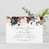 エレガントなリハーサルディナー ワインレッド+ネイビー 招待状 (スタンド正面)