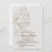 エレガントなリボンのブライダルシャワー 招待状 (正面)