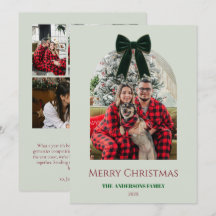 エレガントなリボンの家族のクリスマス写真