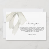 エレガントなリボンの彼女の結婚準備 お礼のカード 招待状 (正面)