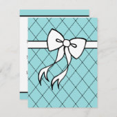 エレガントなリボンの招待状 招待状 (正面/裏面)