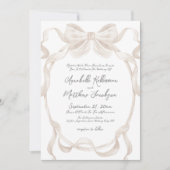 エレガントなリボン　ウィームジカルウェディング 招待状 (正面)