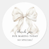エレガントなリボン ウェディングシャワー ギフト ラウンドシール (正面)