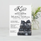 エレガントなリボン 彼女は結婚する ブライダルシャワー 招待状 (スタンド正面)