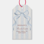 エレガントなリボン 結婚前のお祝いパーティー ギフトタグ (正面)