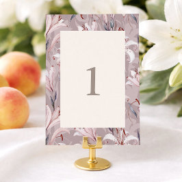 エレガントなリリーのウェディングテーブルナンバー 1-30 招待状