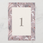 エレガントなリリーのウェディングテーブルナンバー 1-30 招待状 (裏面)