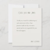 エレガントなリリー ヴィンテージ サンキューカード (裏面)