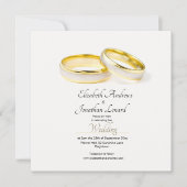 エレガントなリングのシンプルな結婚式の四角い招待状 招待状 (正面)