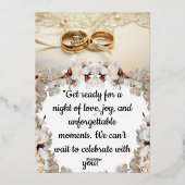 エレガントなリングの花柄結婚式招待状 箔招待状 (裏面)