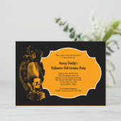  エレガントなリージェンシー様式のスケルトンハロウィングランドバ 招待状 (スタンド正面)