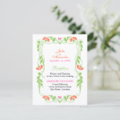 エレガントなリーフ フローラルとスワール 受付カード 招待状 (スタンド正面)