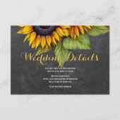 エレガントなルスティックひまわりウェディングゲスト詳細 エンクロージャーカード (正面)