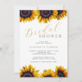 エレガントなルスティックひまわり ブライダルシャワー 招待状 (正面)