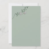 エレガントなルスティックウッドとダスティーローズのフラワーウェディング 招待状 (裏面)