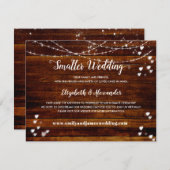 エレガントなルスティックウッド ダウンサイズの小さな結婚式 案内状 (正面/裏面)