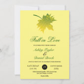 エレガントなルスティックオータムリーフイエローフローラルウェディング 招待状 (正面)