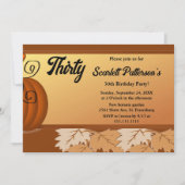 エレガントなルスティックオータムリーフ 秋の30歳誕生日 招待状 (正面)