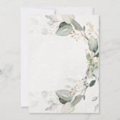 エレガントなルスティックゴールドグリーンのユーカリのウェディング 招待状 (裏面)