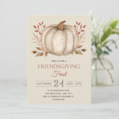 エレガントなルスティックパンプキンのフレンドズギビング・フィースト・ディナー 招待状 (スタンド正面)