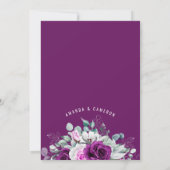 エレガントなルスティックパープルブ ラッシュジオメトリックウェディング 招待状 (裏面)