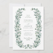 エレガントなルスティックボタニカルユーカリウェディング 招待状 (正面)