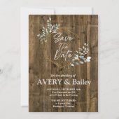 エレガントなルスティックユーカリの結婚式招待状カード 招待状 (正面)