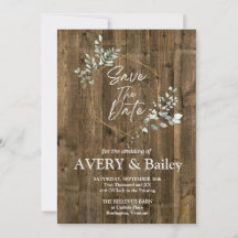 エレガントなルスティックユーカリの結婚式招待状カード