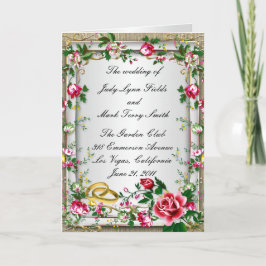 エレガントなルスティックレッドローズプログラムカード プログラム