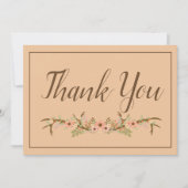 エレガントなルスティック サンクスカード サンキューカード (正面)