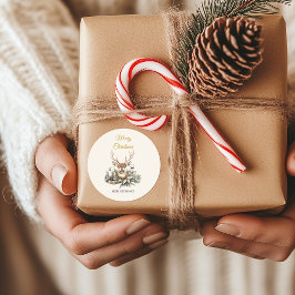 エレガントなルスティック ノエル クリスマス ステッカー | ラベル