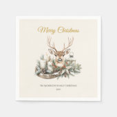 エレガントなルスティック ノエル クリスマス ペーパーナプキン スタンダードカクテルナプキン (正面)